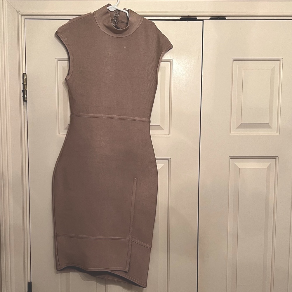Brand new w/ tags House of CB London Small taupe bandage backless dress